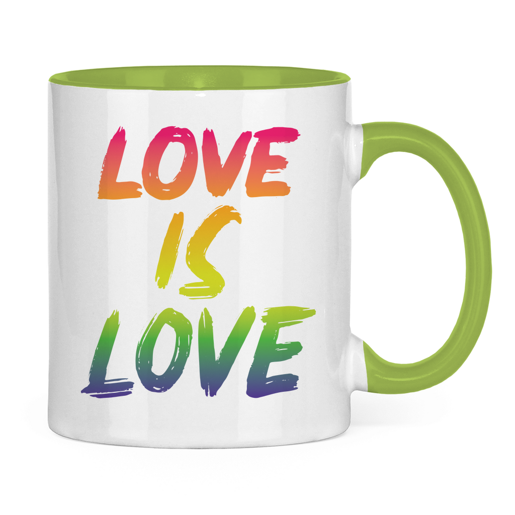 Tasse zweifarbig "Love is Love" - Grafikmagie