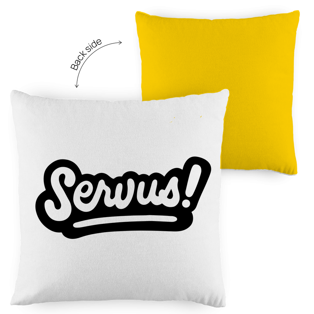 Kopfkissen zweifarbig "Servus" - Grafikmagie