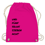 Turnbeutel "unf fünf sechs sieben"
