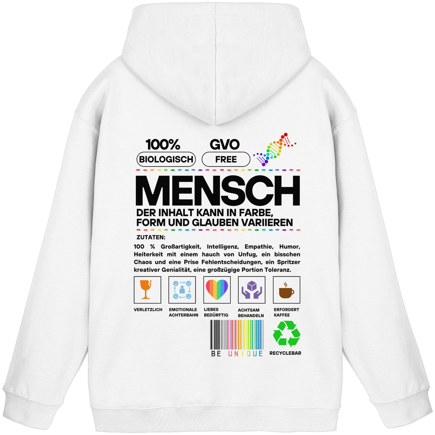 Mensch anleitung - Basic Hoodie