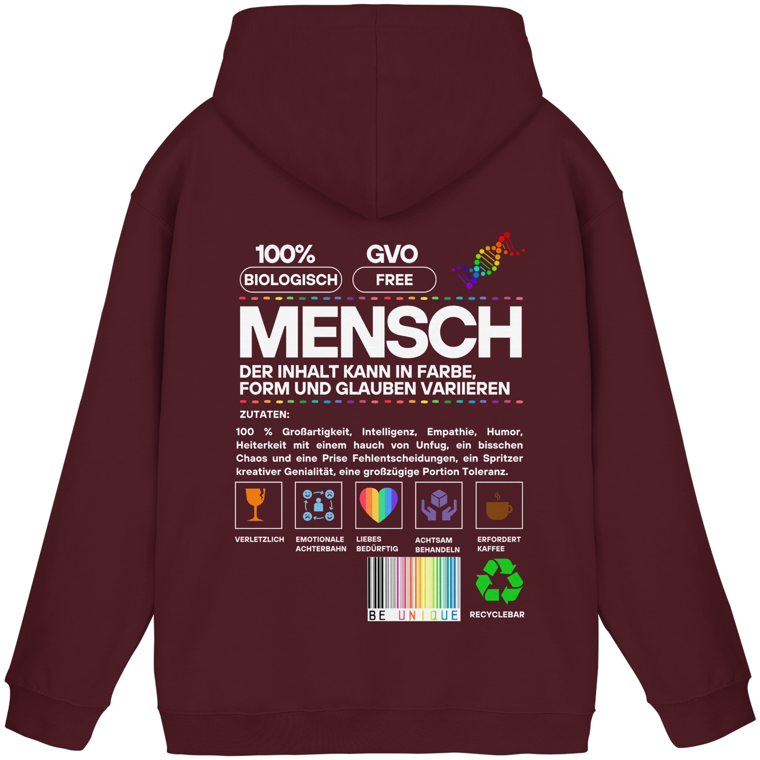 Mensch anleitung - Basic Hoodie