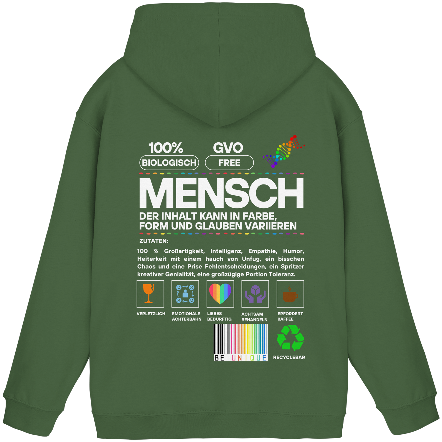 Mensch anleitung - Basic Hoodie