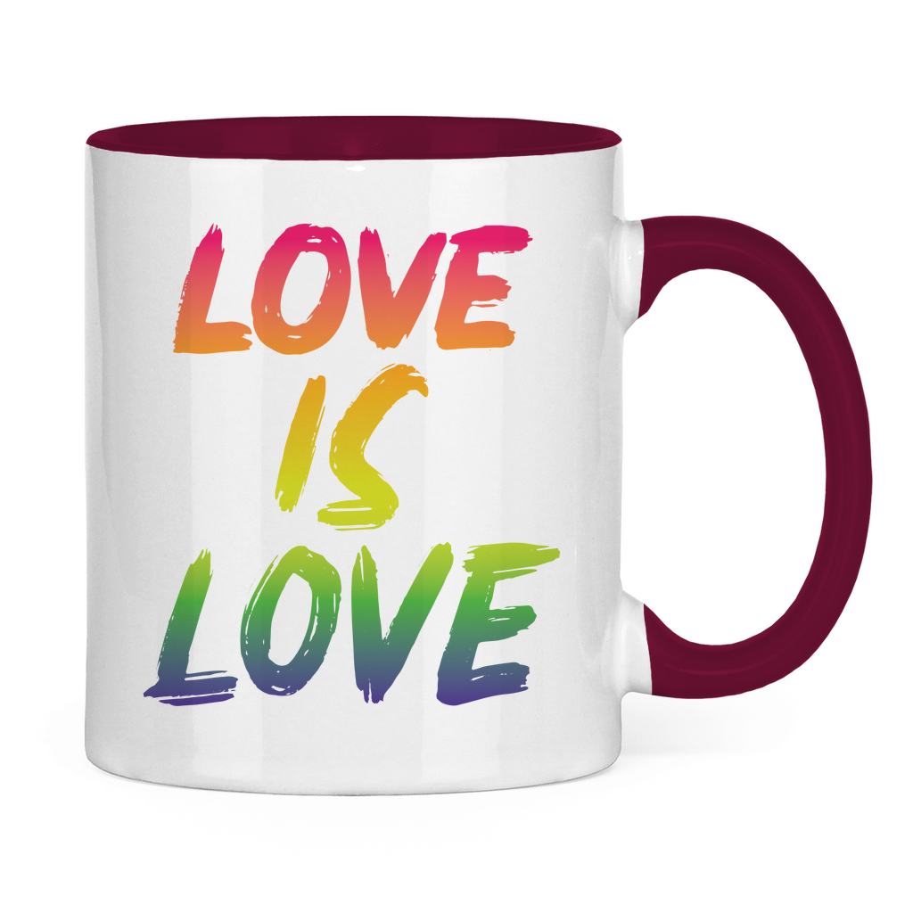 Tasse zweifarbig "Love is Love" - Grafikmagie