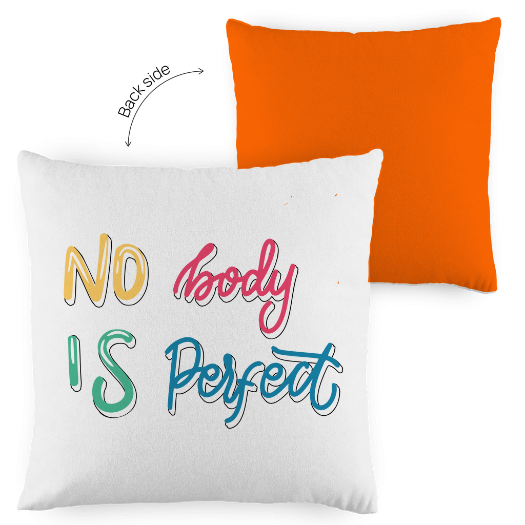 Kopfkissen zweifarbig "No body is perfekt" - Grafikmagie