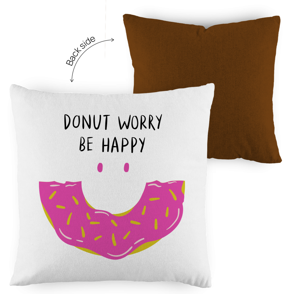 Kopfkissen zweifarbig "Donut worry be happy" - Grafikmagie