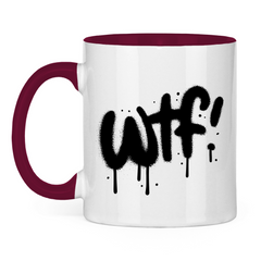 Tasse zweifarbig "WTF" - Grafikmagie