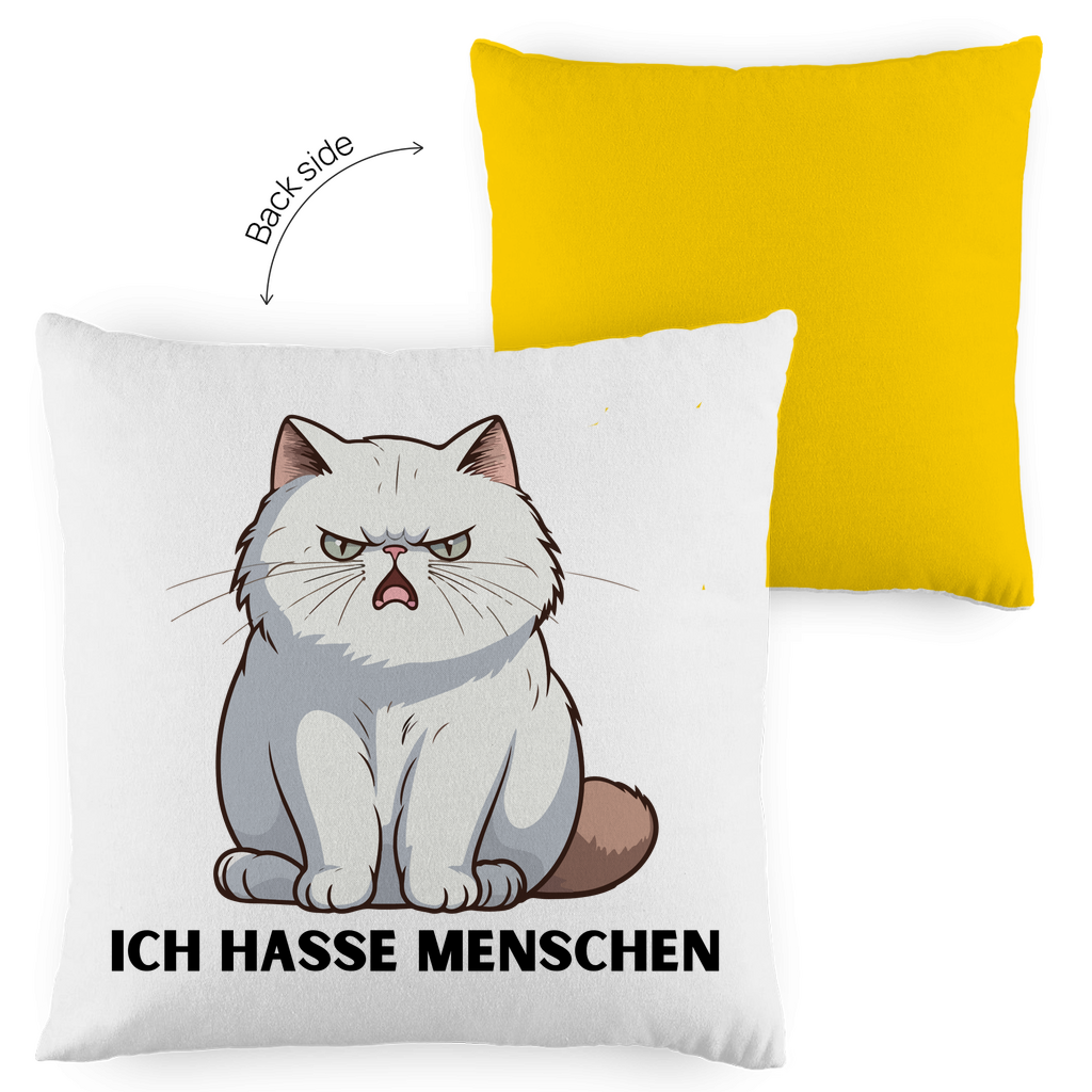 Kopfkissen zweifarbig "Ich hasse Menschen" - Grafikmagie