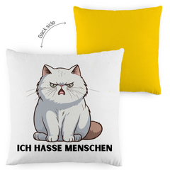 Kopfkissen zweifarbig "Ich hasse Menschen" - Grafikmagie