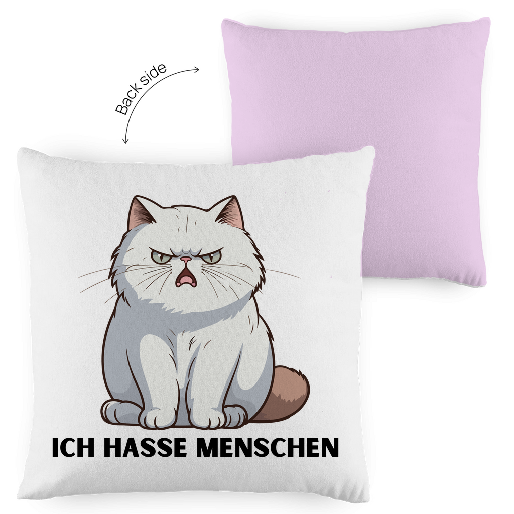Kopfkissen zweifarbig "Ich hasse Menschen" - Grafikmagie