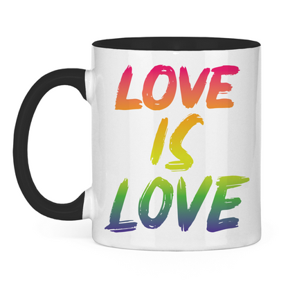 Tasse zweifarbig "Love is Love" - Grafikmagie