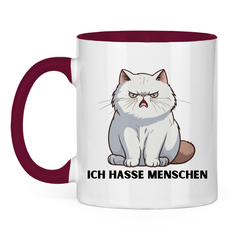 Tasse zweifarbig "Ich hasse Menschen" - Grafikmagie