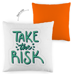 Kopfkissen zweifarbig "Take the risk" - Grafikmagie