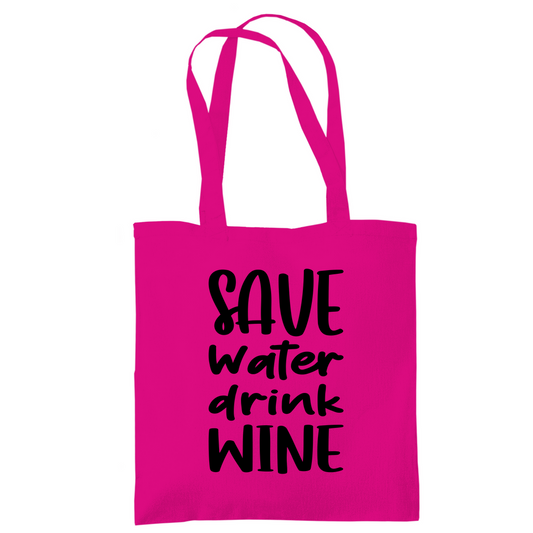 Tragetasche "Save water drink wine"