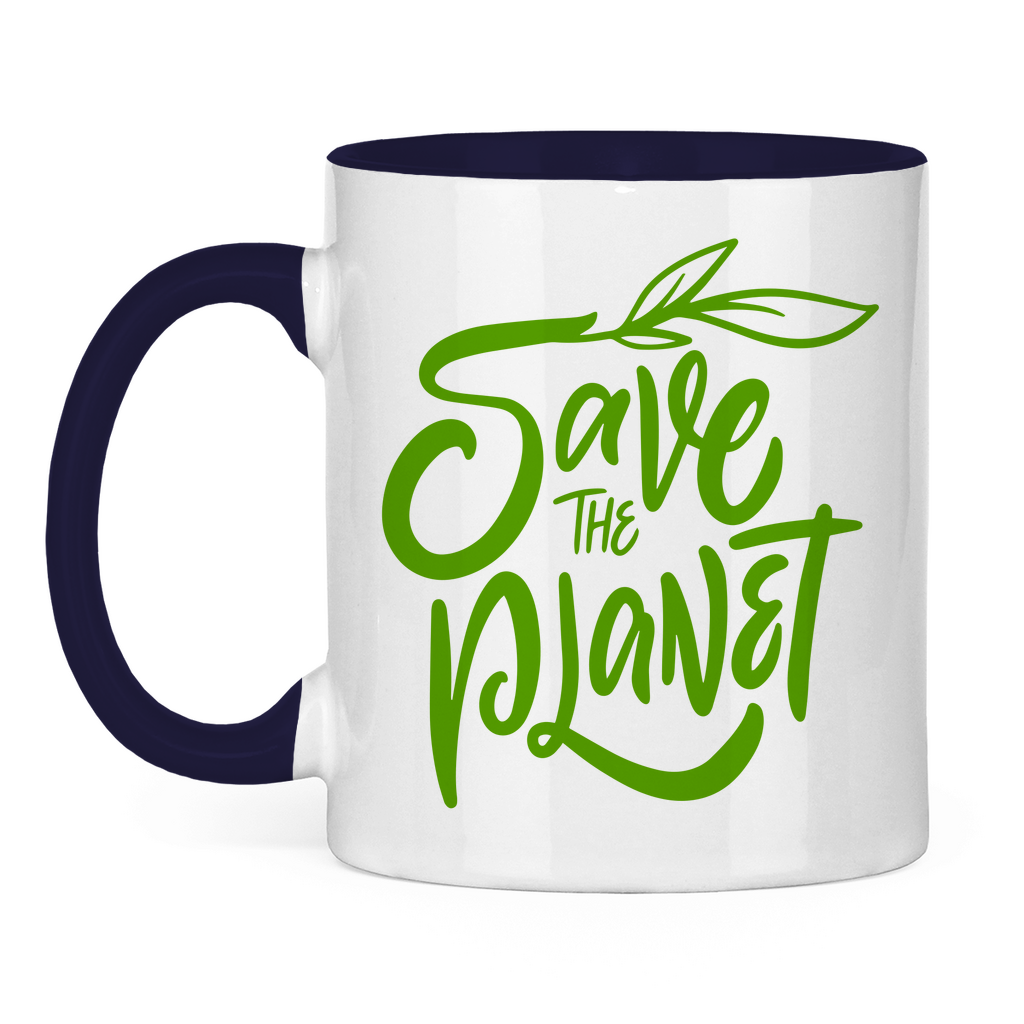 Tasse zweifarbig "Save the Planet" - Grafikmagie