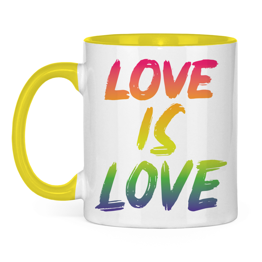 Tasse zweifarbig "Love is Love" - Grafikmagie