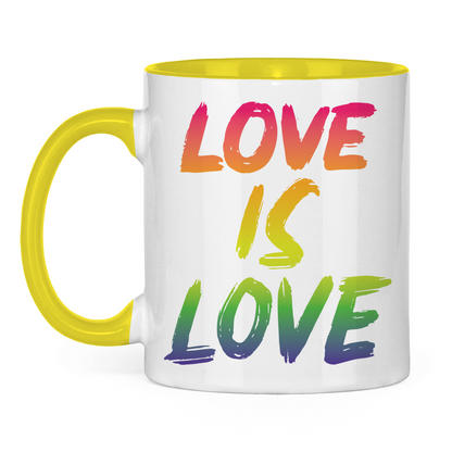 Tasse zweifarbig "Love is Love" - Grafikmagie