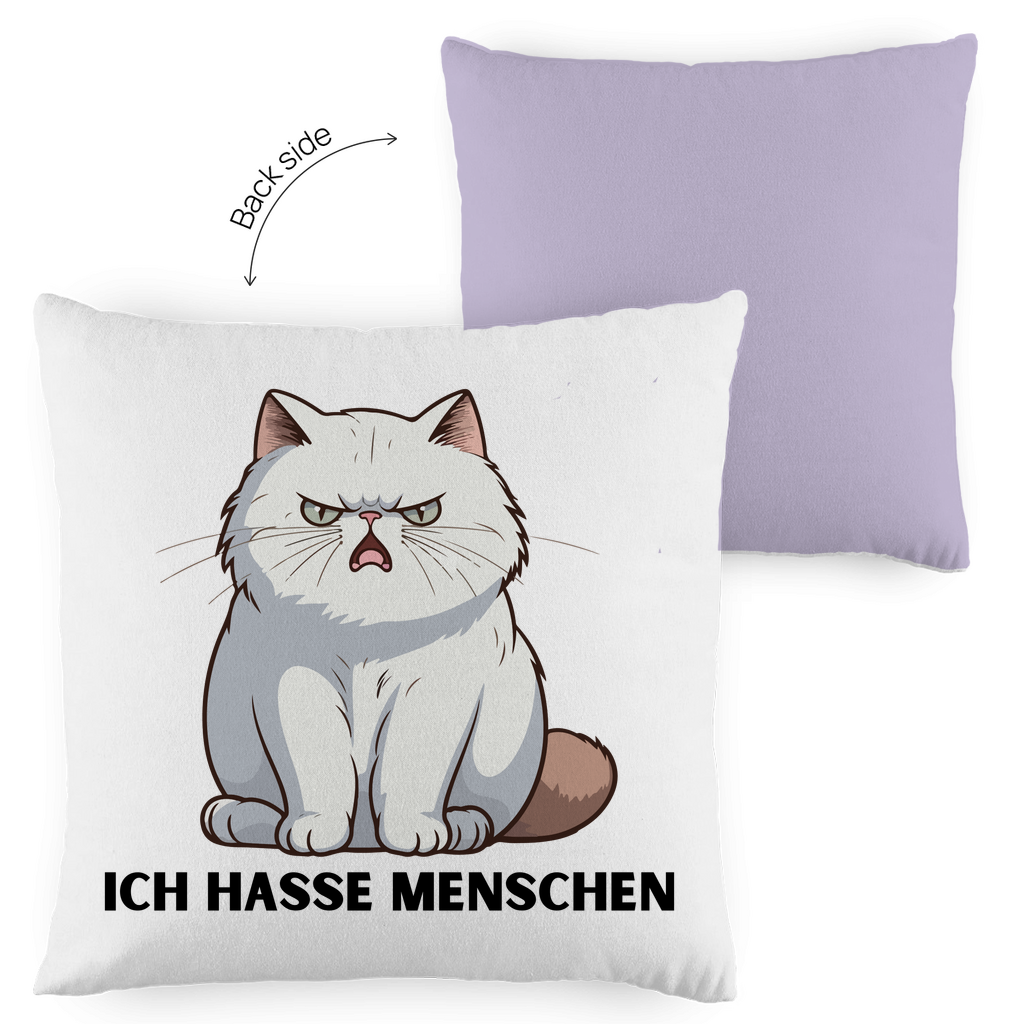 Kopfkissen zweifarbig "Ich hasse Menschen" - Grafikmagie