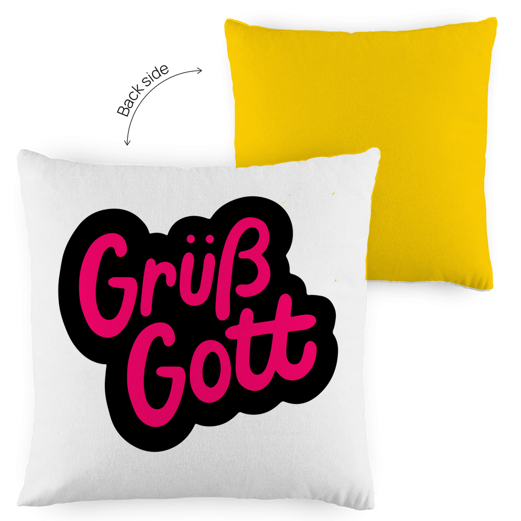 Kopfkissen zweifarbig "Grüß Gott" - Grafikmagie