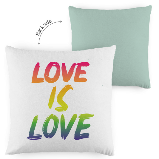 Kopfkissen zweifarbig "Love is Love" - Grafikmagie