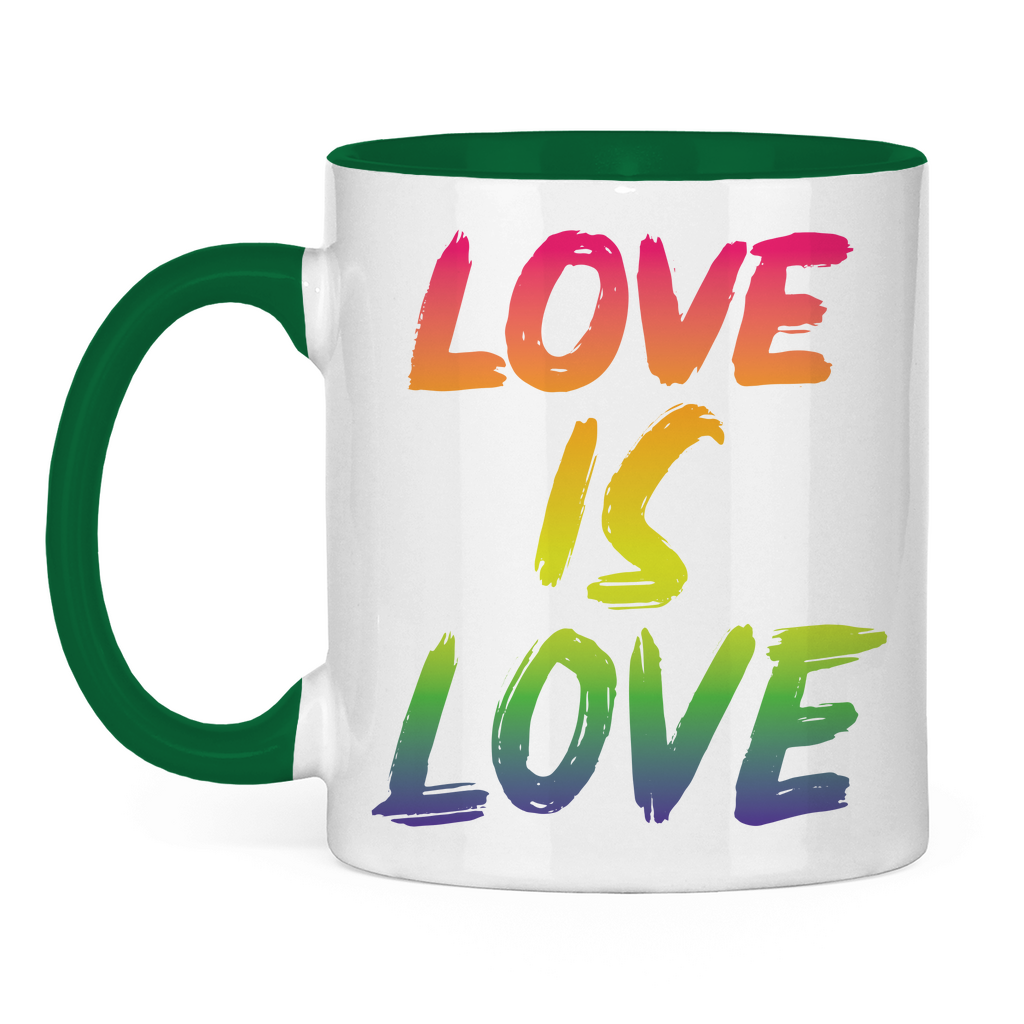 Tasse zweifarbig "Love is Love" - Grafikmagie