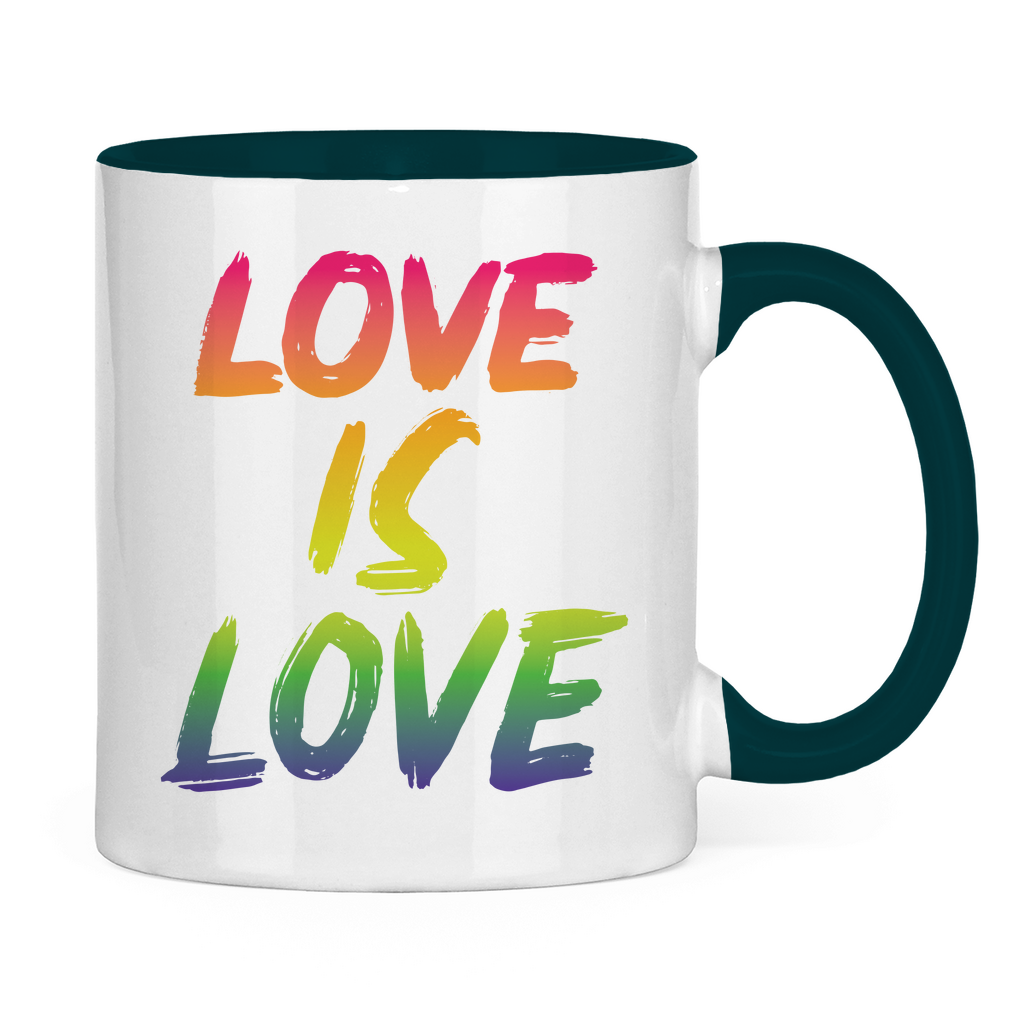 Tasse zweifarbig "Love is Love" - Grafikmagie