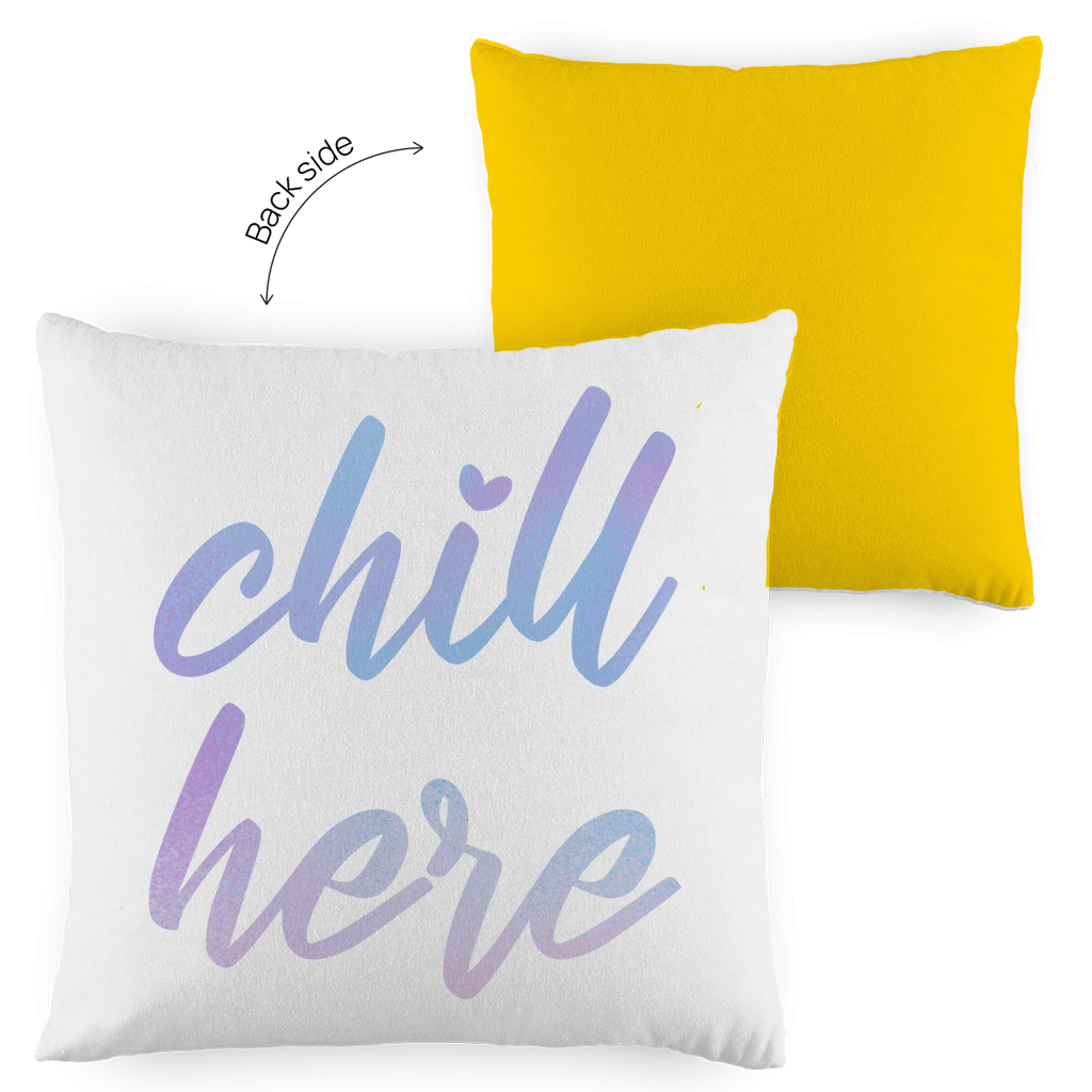 Kopfkissen zweifarbig "Chill here" - Grafikmagie