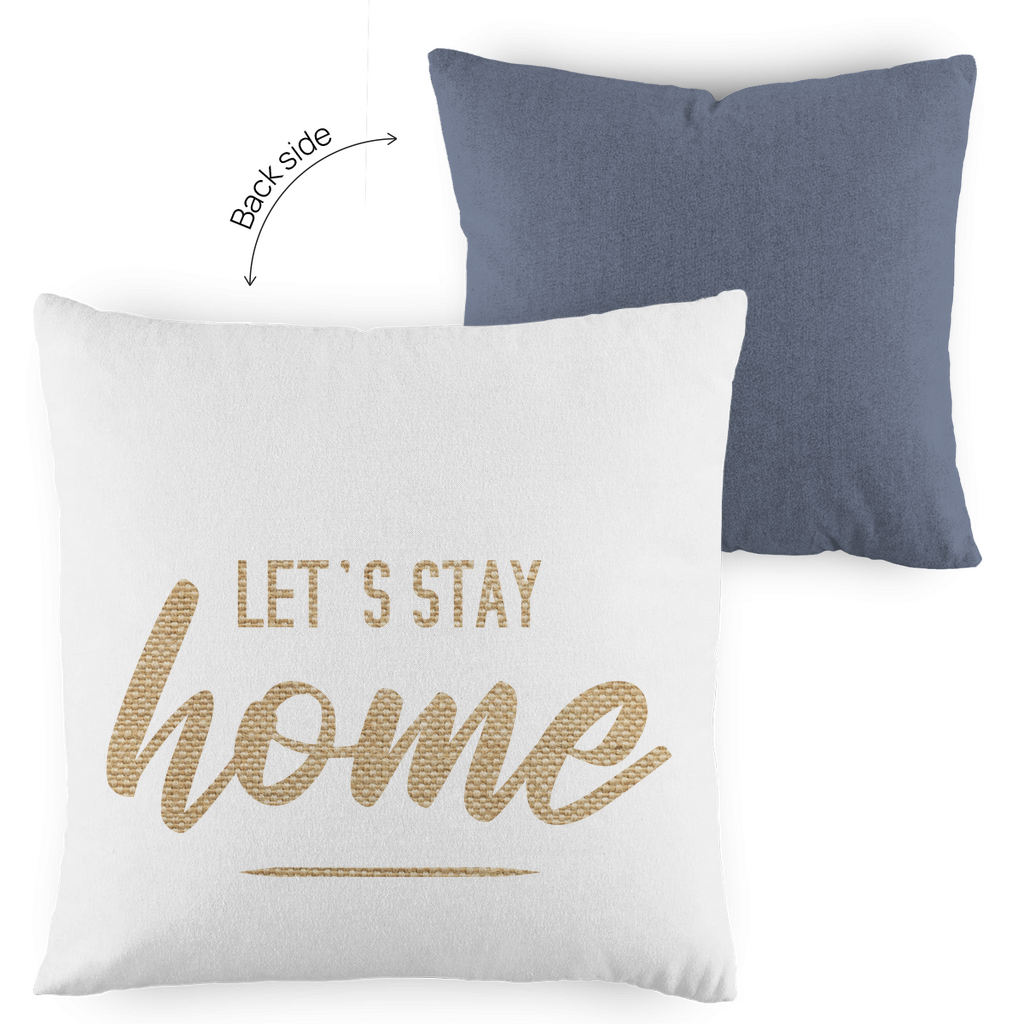 Kopfkissen zweifarbig "Let's stay home" - Grafikmagie