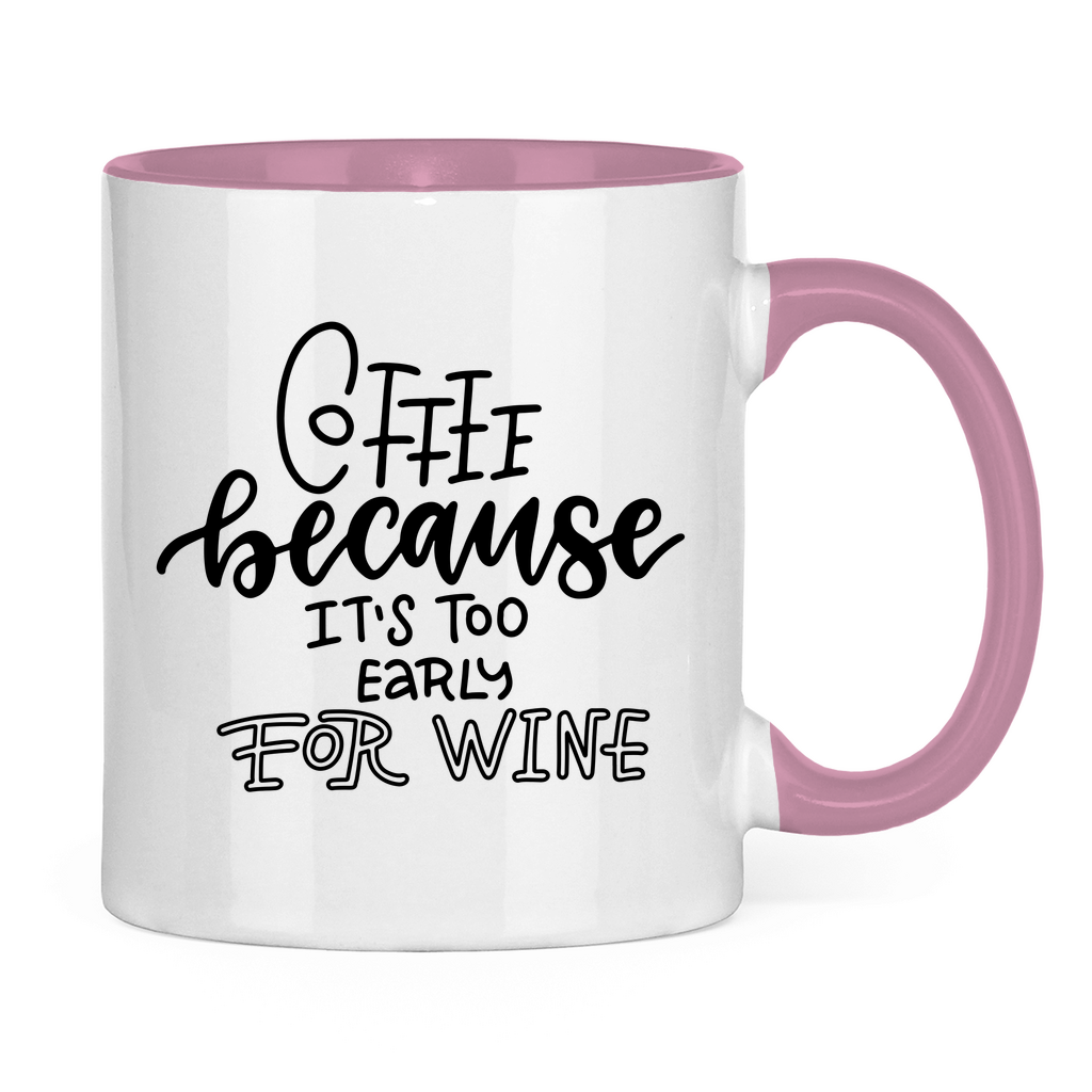 Tasse zweifarbig "Coffee because" - Grafikmagie
