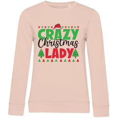 Damen Bio Sweatshirt "Crazy Christmas Lady" - Grafikmagie
