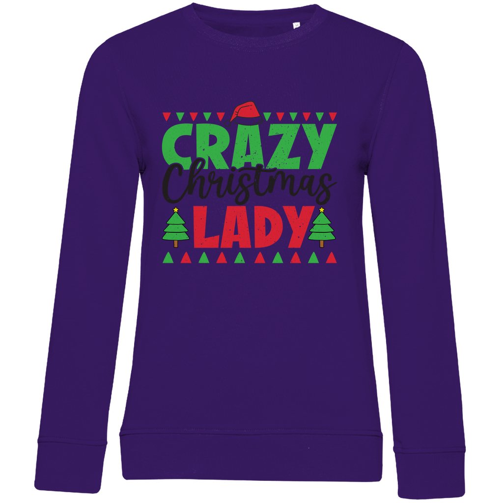 Damen Bio Sweatshirt "Crazy Christmas Lady" - Grafikmagie