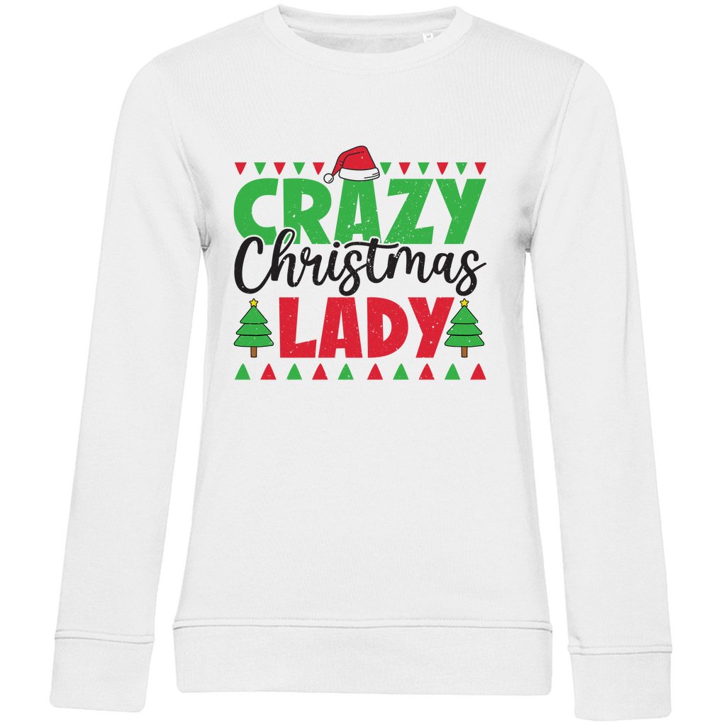 Damen Bio Sweatshirt "Crazy Christmas Lady" - Grafikmagie