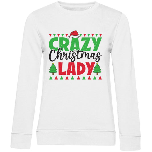 Damen Bio Sweatshirt "Crazy Christmas Lady" - Grafikmagie