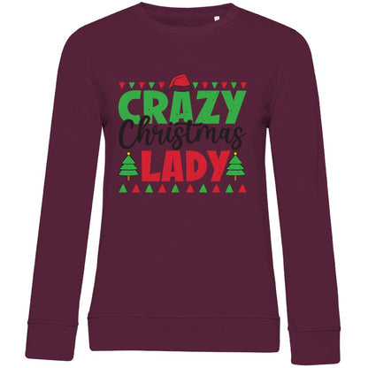 Damen Bio Sweatshirt "Crazy Christmas Lady" - Grafikmagie