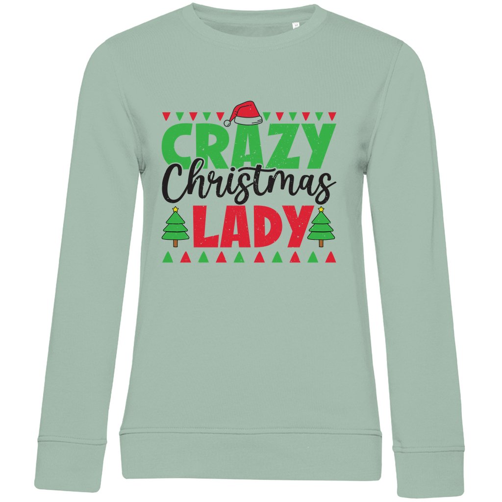 Damen Bio Sweatshirt "Crazy Christmas Lady" - Grafikmagie