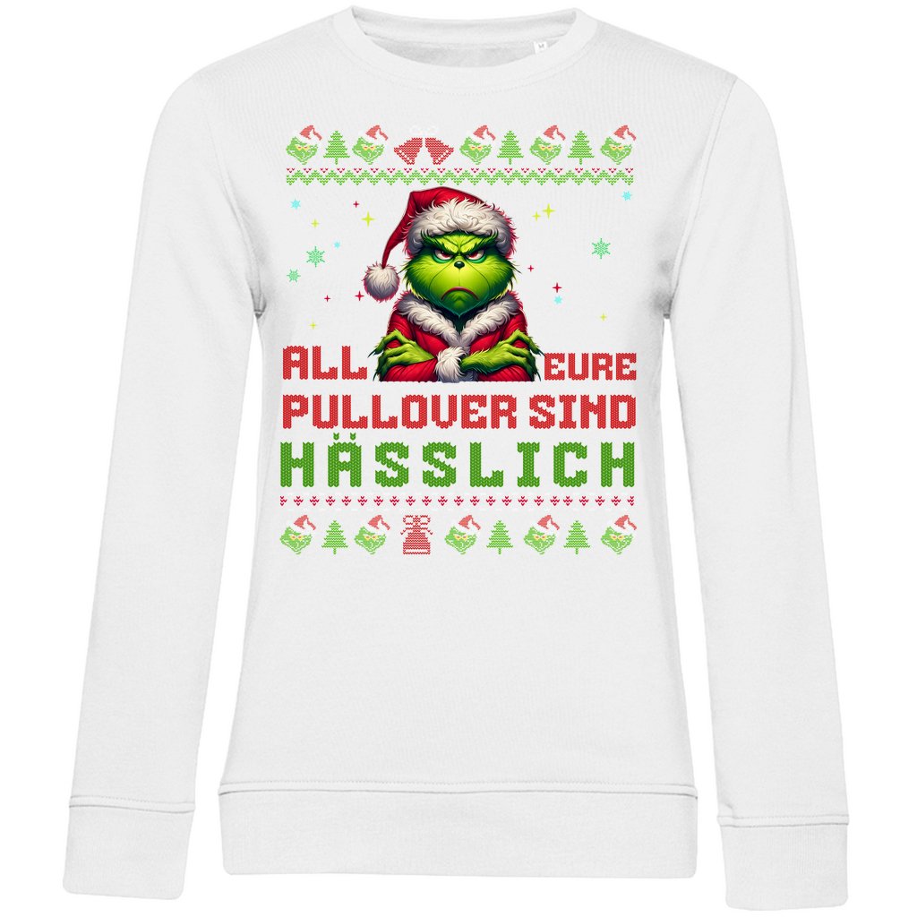 Damen Bio Sweatshirt "Grinch Weihnachtspullover" - Grafikmagie