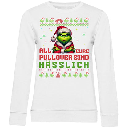 Damen Bio Sweatshirt "Grinch Weihnachtspullover" - Grafikmagie