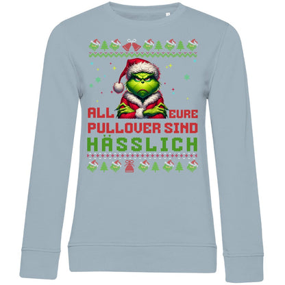 Damen Bio Sweatshirt "Grinch Weihnachtspullover" - Grafikmagie