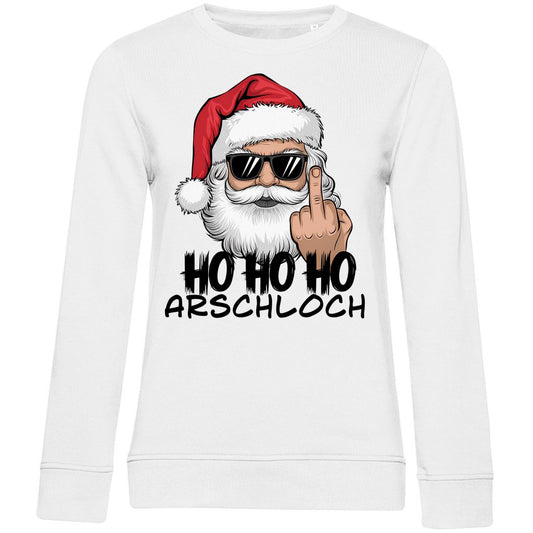 Damen Bio Sweatshirt "HOHOHO Arschloch" - Grafikmagie