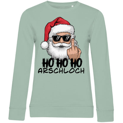 Damen Bio Sweatshirt "HOHOHO Arschloch" - Grafikmagie