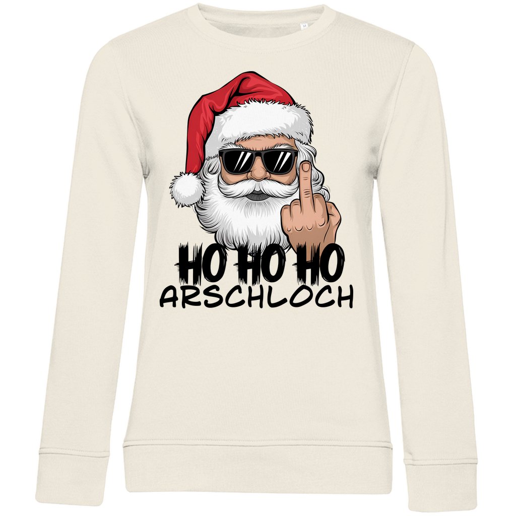 Damen Bio Sweatshirt "HOHOHO Arschloch" - Grafikmagie