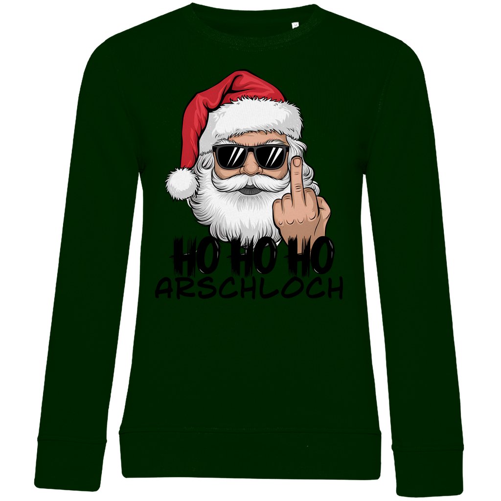 Damen Bio Sweatshirt "HOHOHO Arschloch" - Grafikmagie