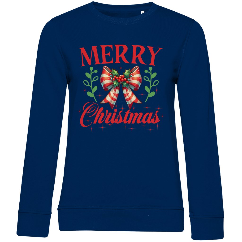 Damen Bio Sweatshirt Merry Christmas - Grafikmagie