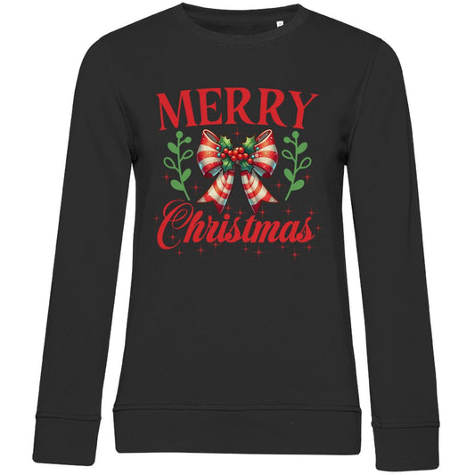 Damen Bio Sweatshirt Merry Christmas - Grafikmagie