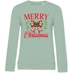 Damen Bio Sweatshirt Merry Christmas - Grafikmagie