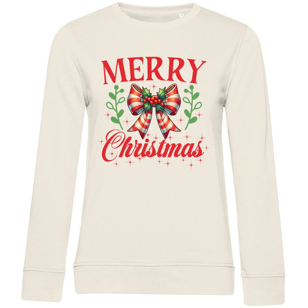 Damen Bio Sweatshirt Merry Christmas - Grafikmagie