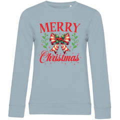 Damen Bio Sweatshirt Merry Christmas - Grafikmagie