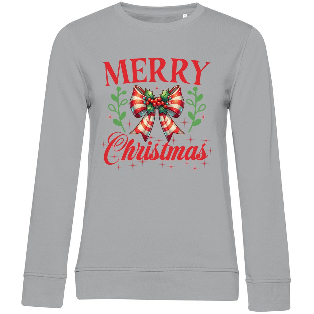 Damen Bio Sweatshirt Merry Christmas - Grafikmagie