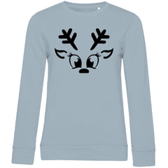 Damen Bio Sweatshirt "Rentier Face" - Grafikmagie