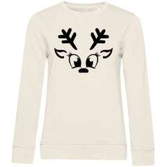 Damen Bio Sweatshirt "Rentier Face" - Grafikmagie