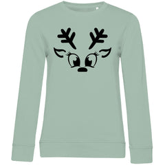 Damen Bio Sweatshirt "Rentier Face" - Grafikmagie